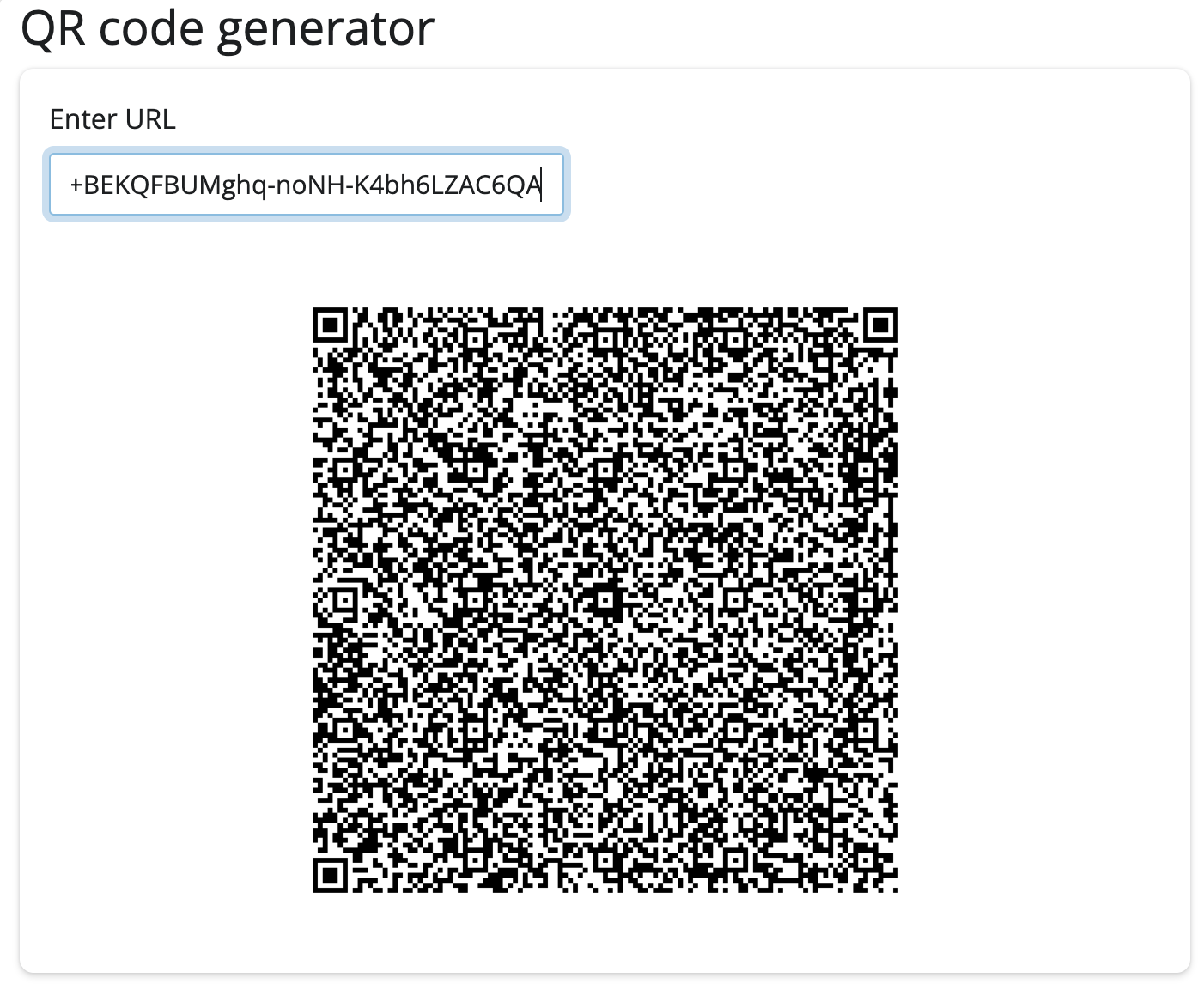 QR code generator