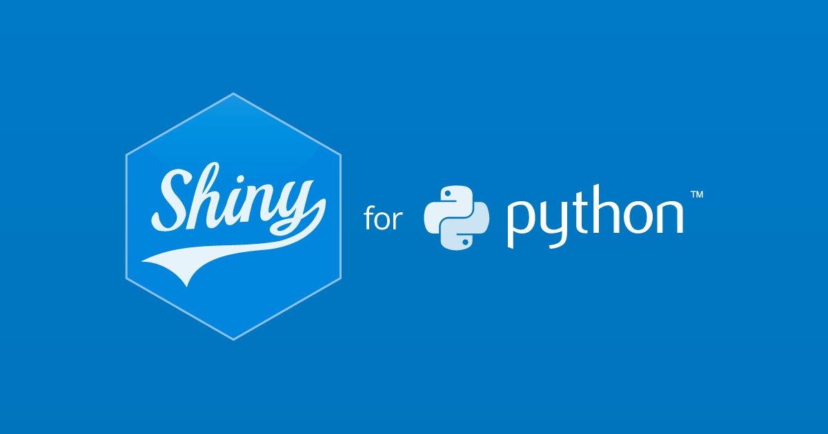 The Shiny hex sticker next to the Python language logo, saying Shiny for Python