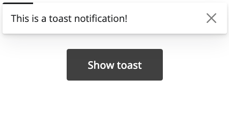 Toasts component preview