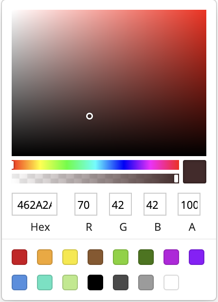 Screenshot of color picker component