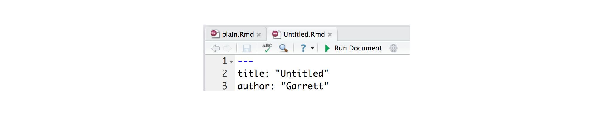 YAML header that includes title and author