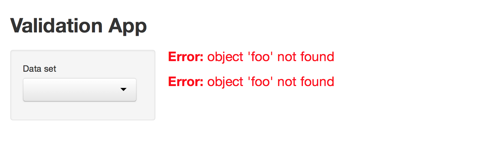 Validation error that says Error: object foo not found