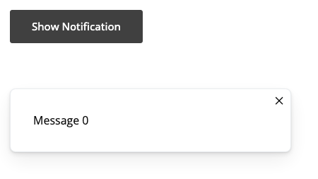 Notifications component preview