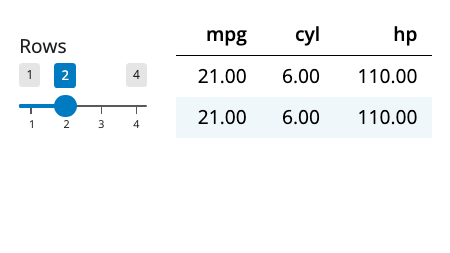 Table component preview